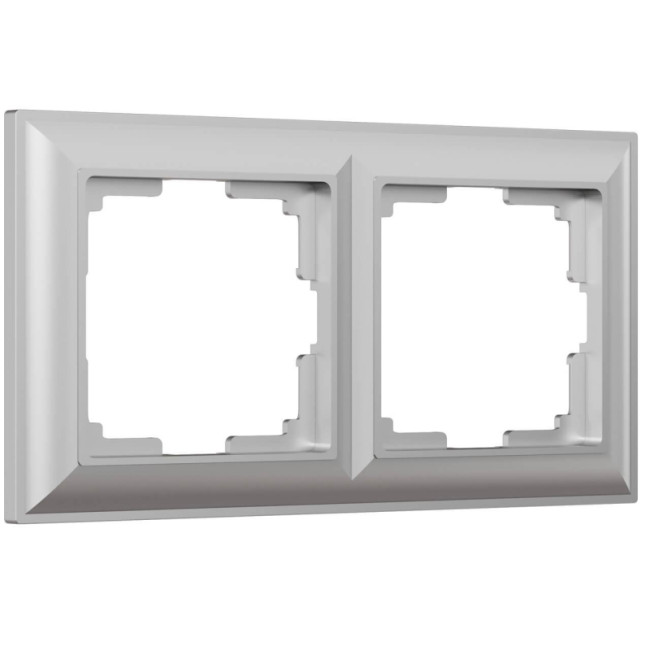 Рамка на 2 поста Werkel Fiore серебряный W0022206 4690389160356 Рамка на 2 поста Werkel Fiore серебряный W0022206 4690389160356