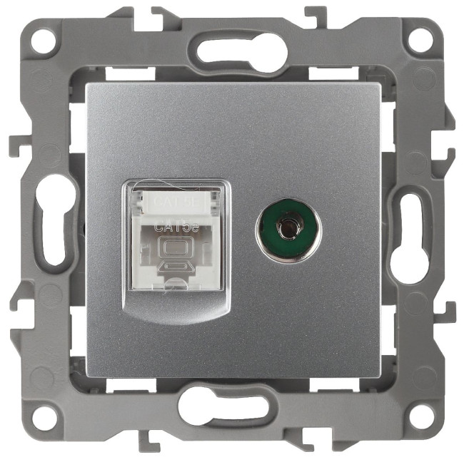 Розетка комбинированная RJ45+TV Эра 12-3110-03 Б0027443 Розетка комбинированная RJ45+TV Эра 12-3110-03 Б0027443