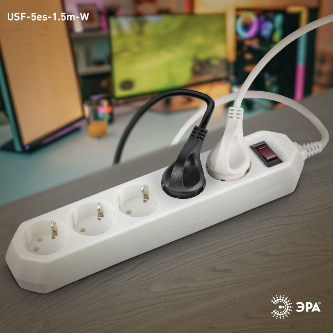 Сетевой фильтр Эра USF-5es-1.5m-W Б0019031
