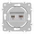 Розетка телефонная RJ11 + компьютерная RJ45 Arte Milano 202.44-1.silver