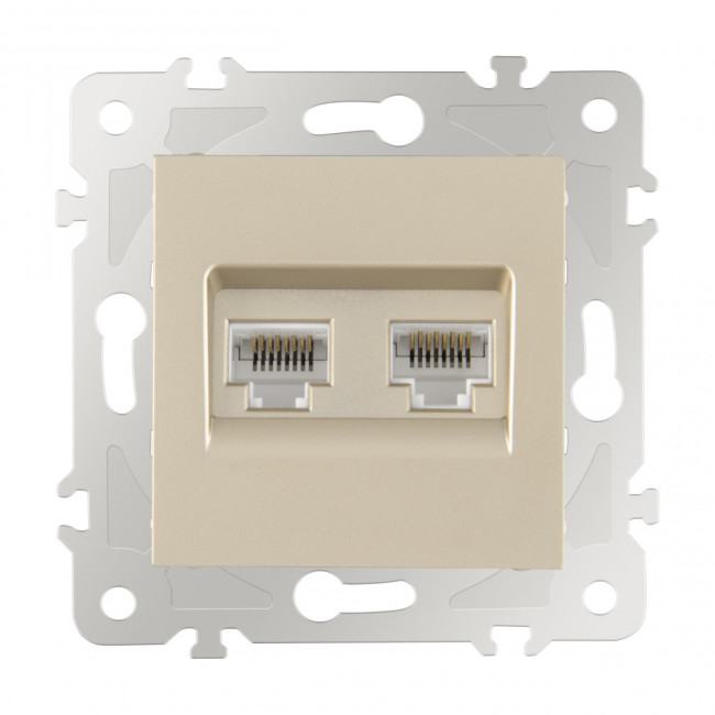 Розетка двойная RJ45 Arte Milano 203.45-2.shampan Розетка двойная RJ45 Arte Milano 203.45-2.shampan