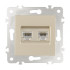 Розетка двойная RJ45 Arte Milano 203.45-2.shampan Розетка двойная RJ45 Arte Milano 203.45-2.shampan