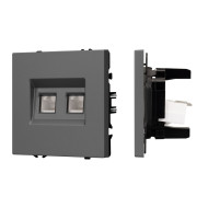 Механизм сдвоенной компьютерной розетки Arlight SCT-NOBE-MPC2-SFPL-GR (RJ-45, CAT6) 054315
