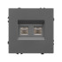 Механизм сдвоенной компьютерной розетки Arlight SCT-NOBE-MPC2-SFPL-GR (RJ-45, CAT6) 054315