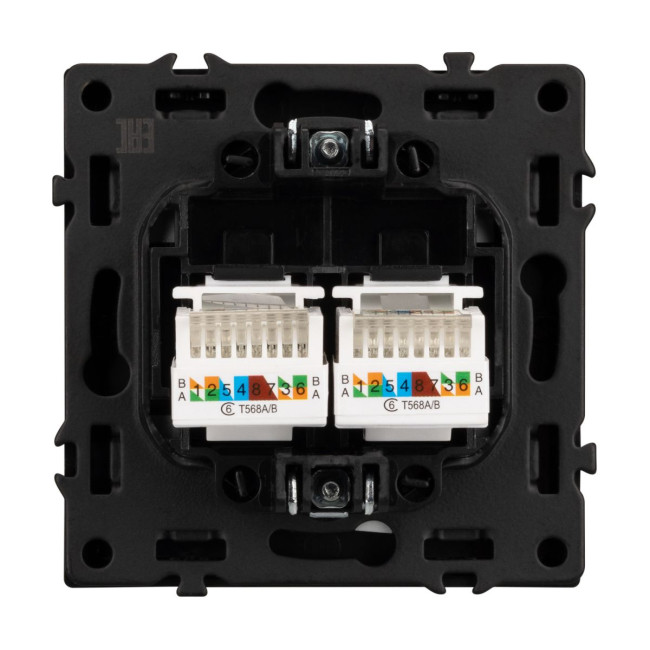 Механизм сдвоенной компьютерной розетки Arlight SCT-NOBE-MPC2-SFPL-GR (RJ-45, CAT6) 054315