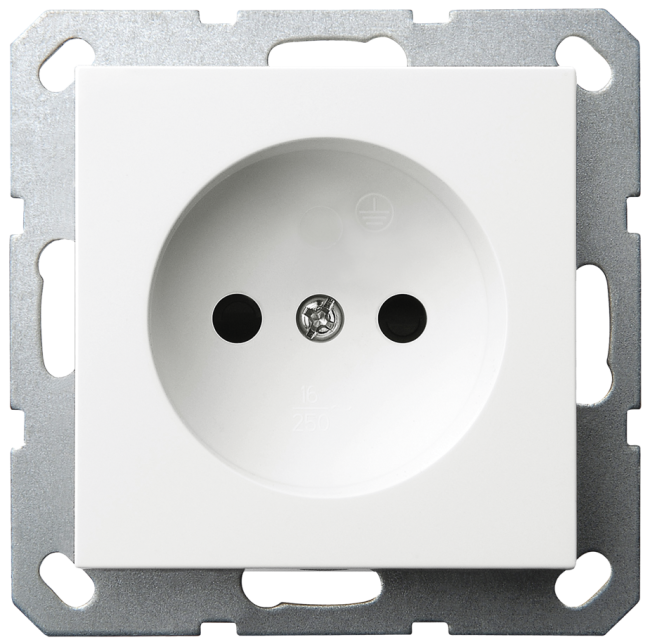 Розетка без заземления Jasmart с защитными шторками 16A 250V 2P белый глянцевый G5503W Розетка без заземления Jasmart с защитными шторками 16A 250V 2P белый глянцевый G5503W