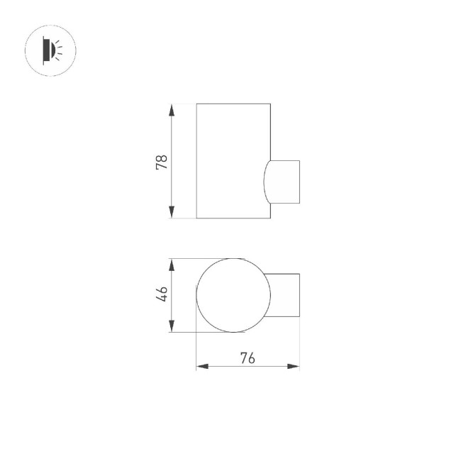 Уличный настенный светильник Arlight LGD-RAY-WALL-R46-3W Warm3000 033310(1) Уличный настенный светильник Arlight LGD-RAY-WALL-R46-3W Warm3000 033310(1)
