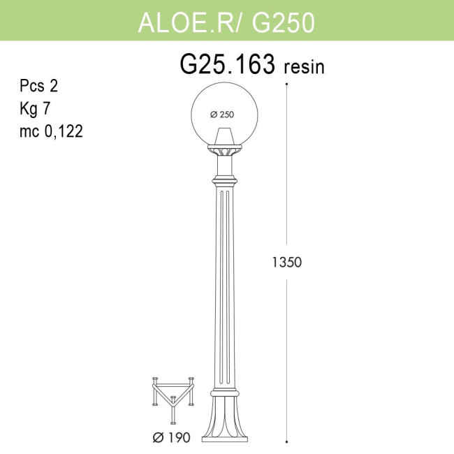 Уличный светильник Fumagalli Aloe.R/G250 G25.163.000.BXE27 Уличный светильник Fumagalli Aloe.R/G250 G25.163.000.BXE27