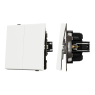 Механизм выключателя двухклавишный проходной Arlight SWT-TENDO-MKP2-SFPL-WH (230V, 10A) 054556