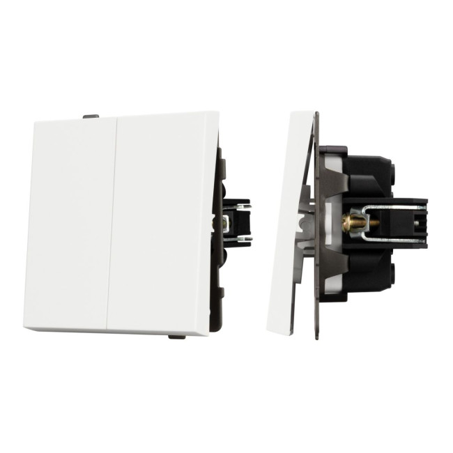 Механизм выключателя двухклавишный проходной Arlight SWT-TENDO-MKP2-SFPL-WH (230V, 10A) 054556 Механизм выключателя двухклавишный проходной Arlight SWT-TENDO-MKP2-SFPL-WH (230V, 10A) 054556