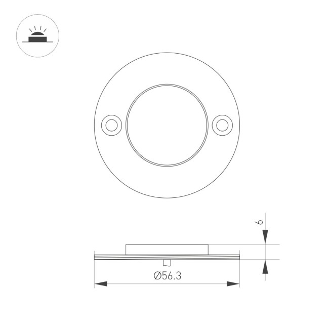 Светильник для стен, лестниц и пола Arlight ART-DECK-LAMP-R56-3W Warm2700 (SL, 120 deg, 24V) (IP67 Металл) 060622 Светильник для стен, лестниц и пола Arlight ART-DECK-LAMP-R56-3W Warm2700 (SL, 120 deg, 24V) (IP67 Металл) 060622