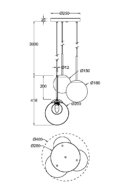 Подвесной светильник Maytoni Basic form MOD521PL-03G