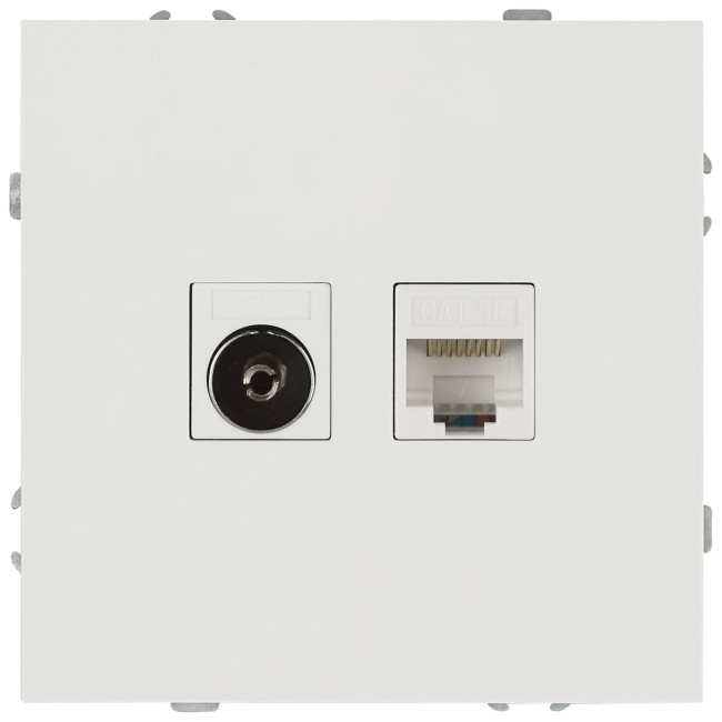 Розетка ЭРА Galaxy 15-3110-01 комбинированная RJ45+TV IP20 белый Б0070776 Розетка ЭРА Galaxy 15-3110-01 комбинированная RJ45+TV IP20 белый Б0070776