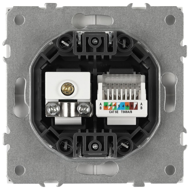 Розетка ЭРА Galaxy 15-3110-01 комбинированная RJ45+TV IP20 белый Б0070776 Розетка ЭРА Galaxy 15-3110-01 комбинированная RJ45+TV IP20 белый Б0070776
