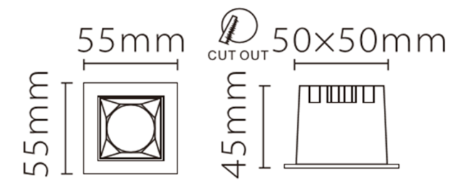 Встраиваемый светильник Fiberli XL003-1T 12130301 Встраиваемый светильник Fiberli XL003-1T 12130301