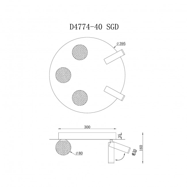 Потолочная люстра iLedex Telescope D4774-40 SGD Потолочная люстра iLedex Telescope D4774-40 SGD