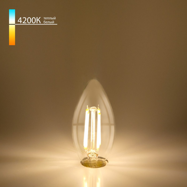 Лампа светодиодная филаментная Elektrostandard E14 7W 4200K прозрачная 4690389062896 Лампа светодиодная филаментная Elektrostandard E14 7W 4200K прозрачная 4690389062896