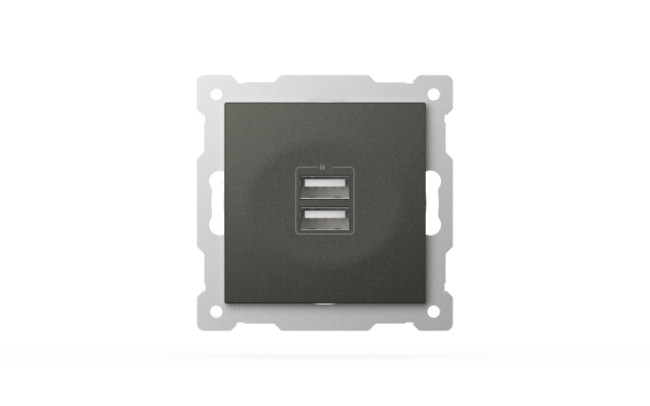 Розетка USB 5V 2,1A 2-я ELBI Zena Vega 609-011100-143 Розетка USB 5V 2,1A 2-я ELBI Zena Vega 609-011100-143