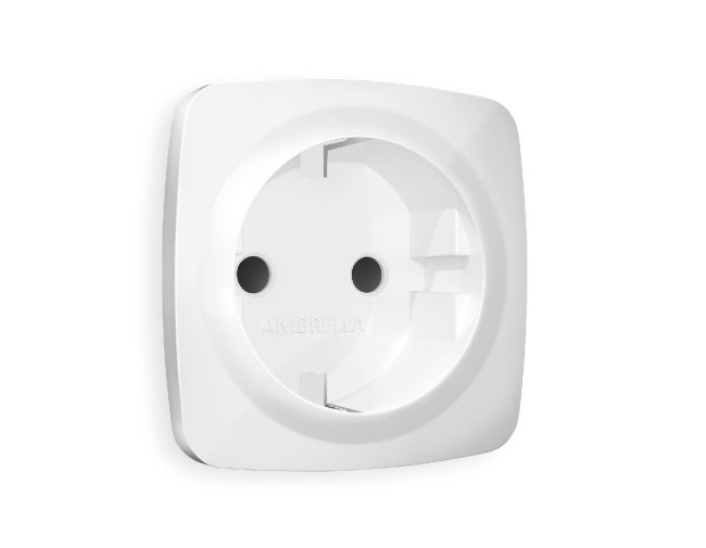 Лицевая панель для розетки с/з со шторками Ambrella Volt Omega OP1070 Лицевая панель для розетки с/з со шторками Ambrella Volt Omega OP1070