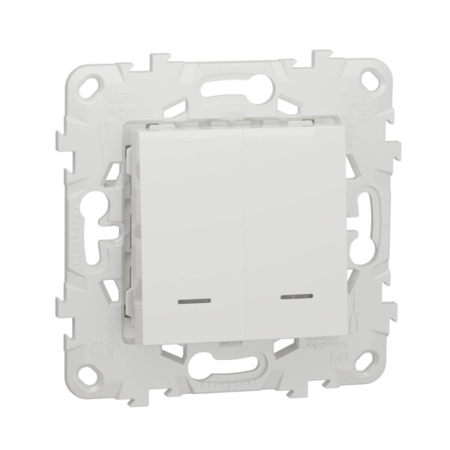 Выключатель двухклавишный Schneider Electric Unica New NU521118N Выключатель двухклавишный Schneider Electric Unica New NU521118N