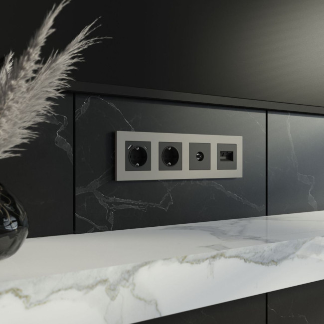 Рамка на 4 поста Werkel Slab (дымчатый софт) W0042917 4690389218453 a071628 Рамка на 4 поста Werkel Slab (дымчатый софт) W0042917 4690389218453 a071628