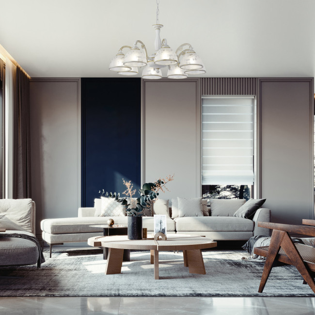 Подвесная люстра Arte Milano 349737/8 WT+G Подвесная люстра Arte Milano 349737/8 WT+G