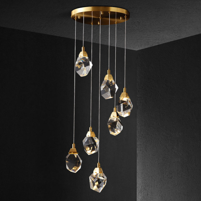 Подвесной светильник Delight Collection Crystal rock II 9701P/7R brass Подвесной светильник Delight Collection Crystal rock II 9701P/7R brass