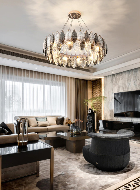 Подвесная люстра Delight Collection D8011P/R-1000 gold/smoky