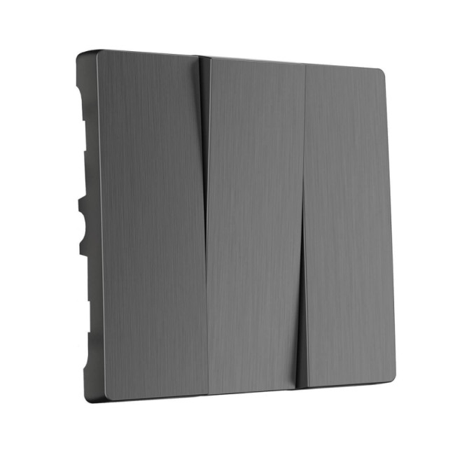 Набор клавиш для выключателя трехклавишного Werkel графит рифленый W1139004 4690389158506 Набор клавиш для выключателя трехклавишного Werkel графит рифленый W1139004 4690389158506