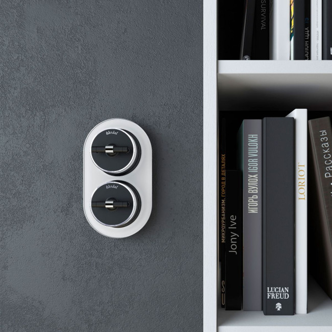 Переключатель одноклавишный Werkel Vintage черный матовый/хром W5812051 4690389174032 Переключатель одноклавишный Werkel Vintage черный матовый/хром W5812051 4690389174032