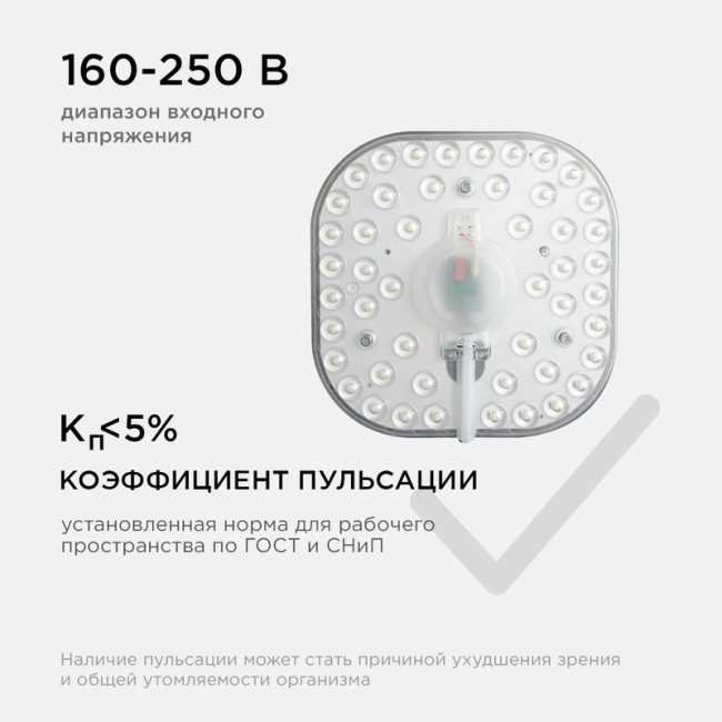 Светодиодный модуль со встроенным драйвером Apeyron 160-250В 24Вт 2100 лм 6500K 02-29 Светодиодный модуль со встроенным драйвером Apeyron 160-250В 24Вт 2100 лм 6500K 02-29
