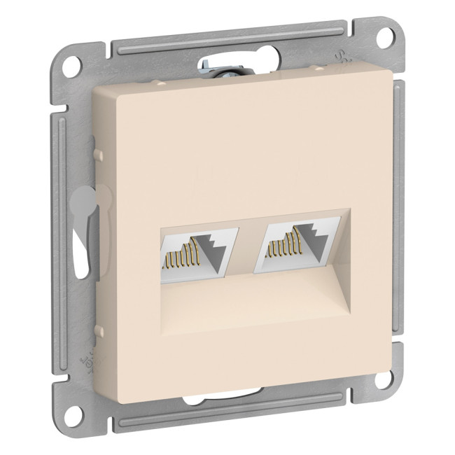 Розетка двойная компьютерная RJ45+RJ45, кат.5E Systeme Electric AtlasDesign ATN000285 Розетка двойная компьютерная RJ45+RJ45, кат.5E Systeme Electric AtlasDesign ATN000285