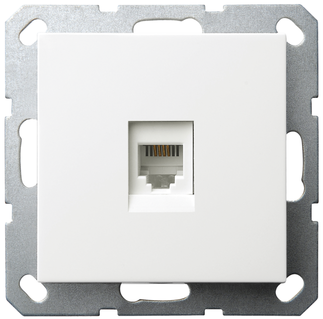 Телефонная розетка Jasmart разъем RJ11 с накладкой белый глянцевый G6101W Телефонная розетка Jasmart разъем RJ11 с накладкой белый глянцевый G6101W