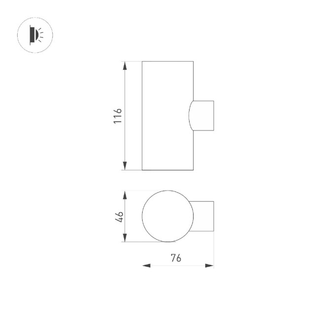 Уличный настенный светильник Arlight LGD-RAY-WALL-TWIN-R46-2x3W Warm3000 033306(1) Уличный настенный светильник Arlight LGD-RAY-WALL-TWIN-R46-2x3W Warm3000 033306(1)