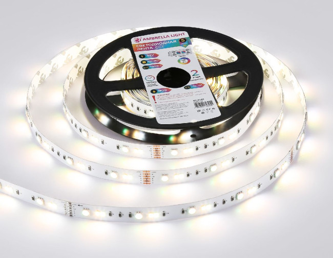 Светодиодная лента Ambrella Light LED Strip 24В 5050+2835 13Вт/м RGB+3000-6500K 5м IP20 GS4501