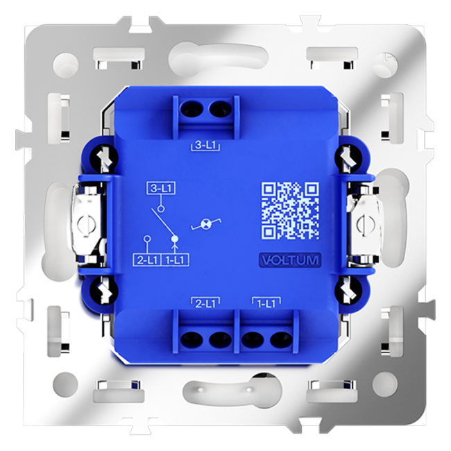 Переключатель 1-клавишный проходной с подсветкой Voltum S70 VLS010401 (белый глянцевый)
