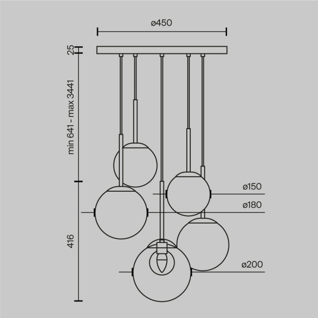 Подвесная люстра Maytoni Basic form MOD521PL-05G Подвесная люстра Maytoni Basic form MOD521PL-05G
