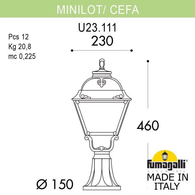 Ландшафтный светильник Fumagalli MINILOT/CEFA U23.111.000.WXE27