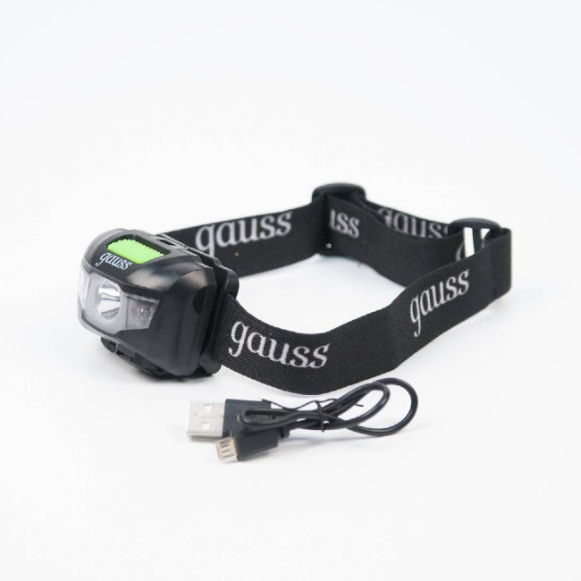 Налобный светодиодный фонарь Gauss аккумуляторный 40х60 130 лм GF405 Налобный светодиодный фонарь Gauss аккумуляторный 40х60 130 лм GF405
