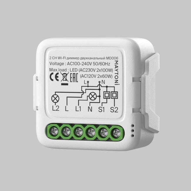 Wi-Fi диммер двухканальный Maytoni MD006 Wi-Fi диммер двухканальный Maytoni MD006