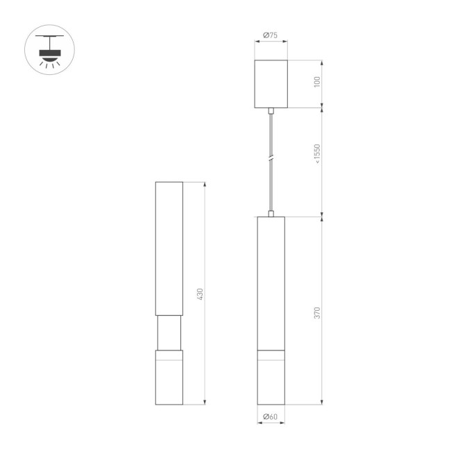 Подвесной светильник Arlight SP-ARTEMIS-HANG-P-R60-15W Warm3300-MIX (BK, 8-80 deg, 230V, TRIAC) 056114 Подвесной светильник Arlight SP-ARTEMIS-HANG-P-R60-15W Warm3300-MIX (BK, 8-80 deg, 230V, TRIAC) 056114