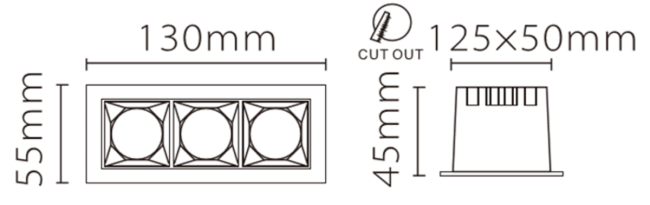 Встраиваемый светильник Fiberli XL003-3T 12130302 Встраиваемый светильник Fiberli XL003-3T 12130302