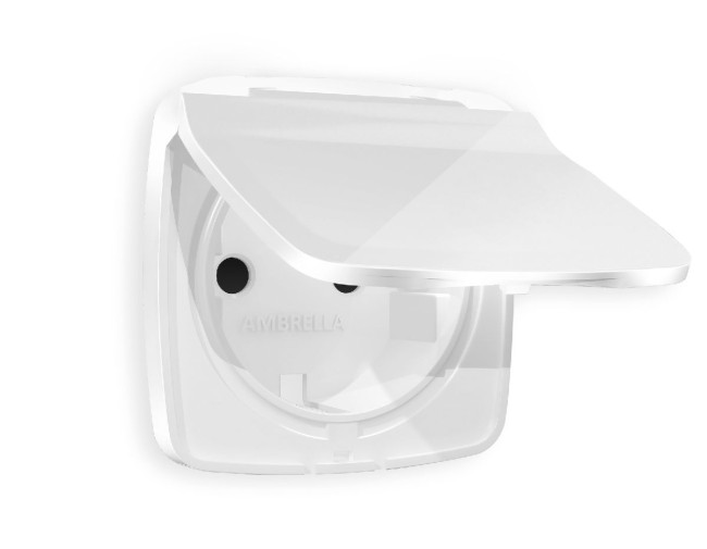 Лицевая панель для розетки с/з со шторками и крышкой Ambrella Volt Omega OP1080 Лицевая панель для розетки с/з со шторками и крышкой Ambrella Volt Omega OP1080