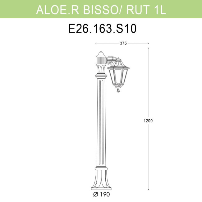 Уличный светильник Fumagalli Aloe.R Bisso/Rut 1L E26.163.S10.BYF1R Уличный светильник Fumagalli Aloe.R Bisso/Rut 1L E26.163.S10.BYF1R