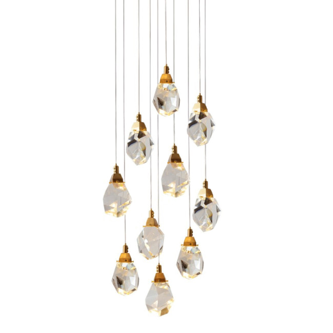 Подвесной светильник Delight Collection Crystal rock II 9701P/10R brass Подвесной светильник Delight Collection Crystal rock II 9701P/10R brass