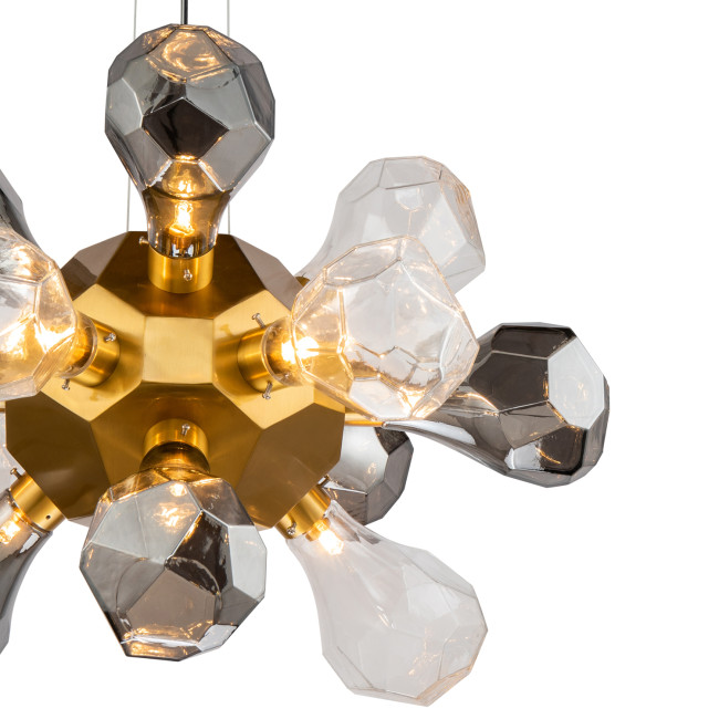 Подвесной светильник Delight Collection KR1197P-12 brass, smoky/clear Подвесной светильник Delight Collection KR1197P-12 brass, smoky/clear