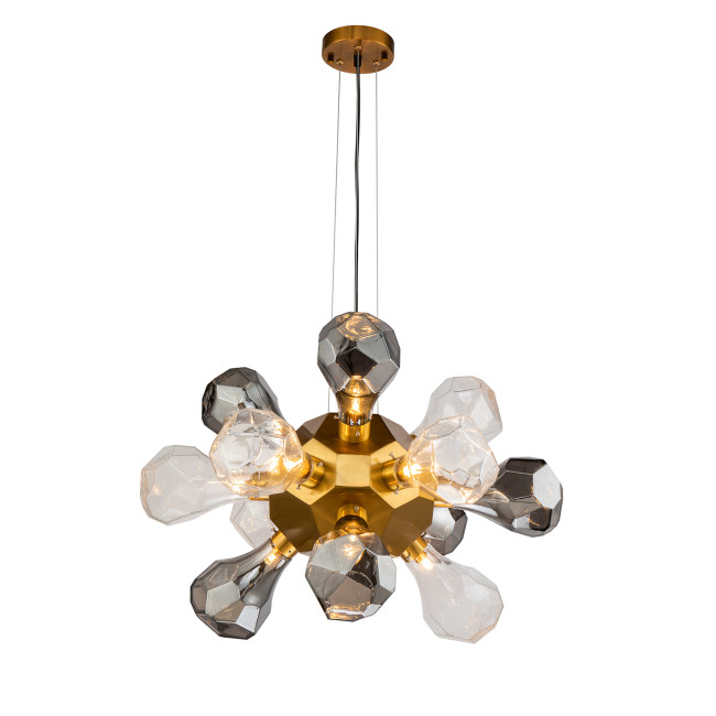 Подвесной светильник Delight Collection KR1197P-12 brass, smoky/clear Подвесной светильник Delight Collection KR1197P-12 brass, smoky/clear