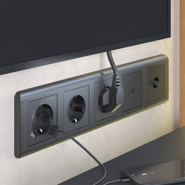 Накладка для розетки USB Werkel графит рифленый W1179504 4690389158667 Накладка для розетки USB Werkel графит рифленый W1179504 4690389158667