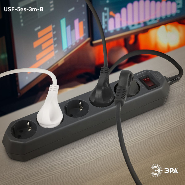 Сетевой фильтр Эра USF-5es-3m-B Б0019034