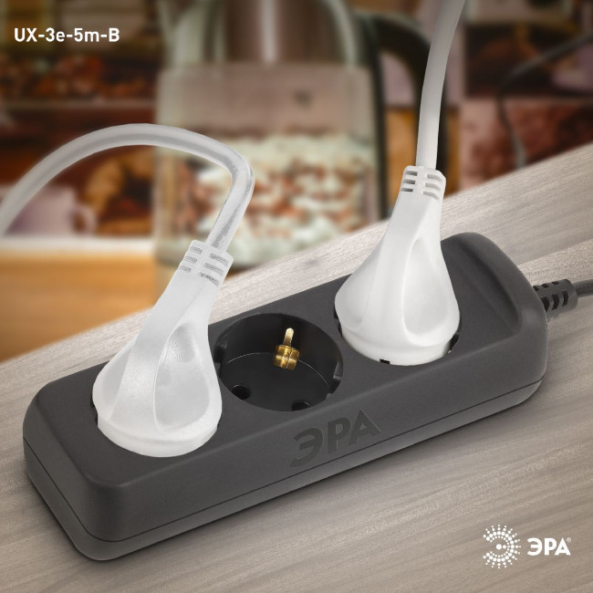 Удлинитель электрический Эра UX-3e-5m-B Б0057723 Удлинитель электрический Эра UX-3e-5m-B Б0057723